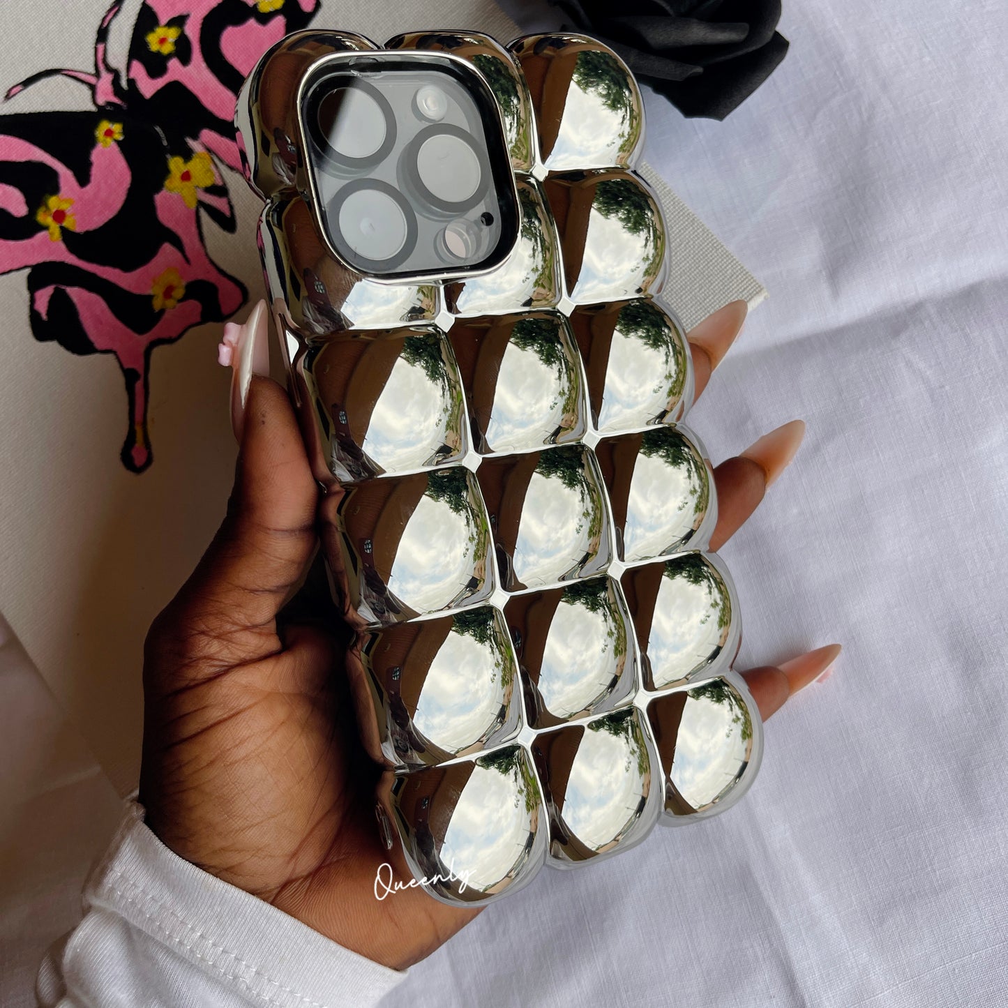 Silver Bubble Phone Case