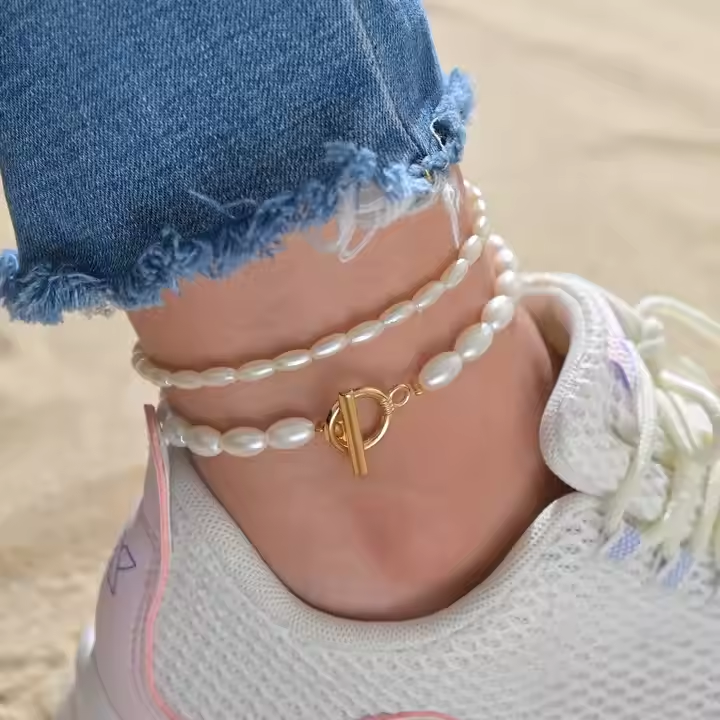 Pearls  Anklet Set