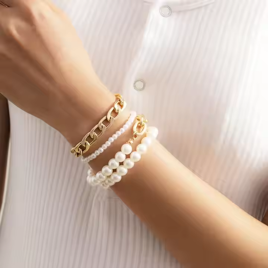 Ashley Pearl Bracelet Set